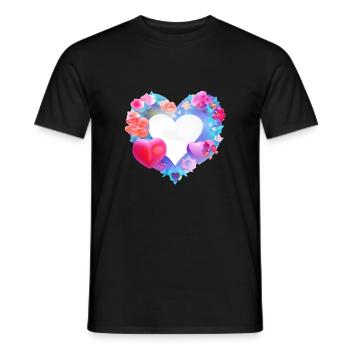 Saint-Valentin Fiançailles Mariage Amour Fête des mères - T-shirt homme - noir - Devant - AI Model Male 178 light (178cm)