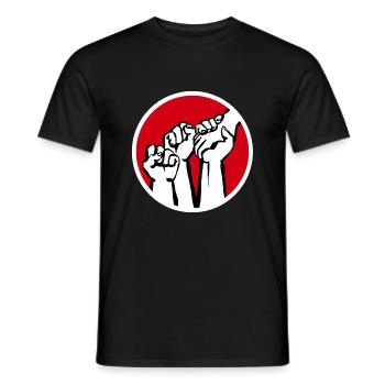 Fists1b - Men's T-Shirt - black - Front - AI Model Male 178 light (178cm)