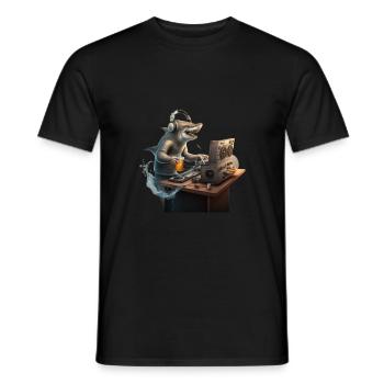 DJ Hai heats up the club with beats and beer - Men's T-Shirt - black - Front - AI Model Male 178 light (178cm)