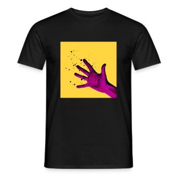 Main jaune - T-shirt homme - noir - Devant - AI Model Male 178 light (178cm)