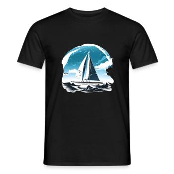 Sailing Sailing Sailboat Sailing Sailing Ship - Men's T-Shirt - black - Front - AI Model Male 178 light (178cm)