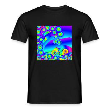 Abstract Ocean waves - Men's T-Shirt - black - Front - AI Model Male 178 light (178cm)