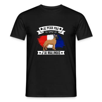 je peux pas j'ai malinois cadeau Malinois - T-shirt homme - noir - Devant - AI Model Male 178 light (178cm)