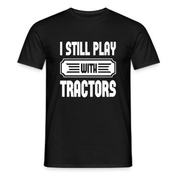 Je joue toujours avec des tracteurs - T-shirt homme - noir - Devant - AI Model Male 178 light (178cm)