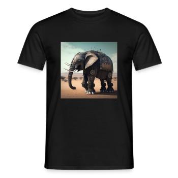 Éléphant au Kenya 2 - T-shirt homme - noir - Devant - AI Model Male 178 light (178cm)