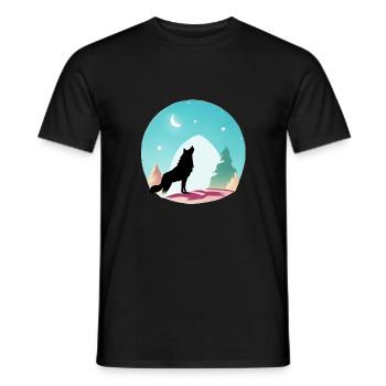 Wolf - Männer T-Shirt - Schwarz - Vorne - AI Model Male 178 light (178cm)