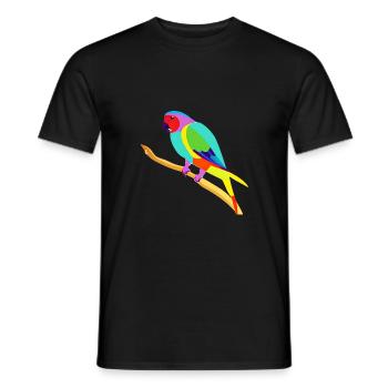 Bird owner Budgerigar Bird Cockatiel - Men's T-Shirt - black - Front - AI Model Male 178 light (178cm)