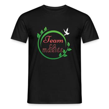 Team La Mariée - Affichez votre soutien avec style - T-shirt homme - noir - Devant - AI Model Male 178 light (178cm)