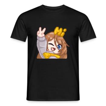 PillowG1rl Emote mit Hi und Peace-Zeichen - Männer T-Shirt - Schwarz - Vorne - AI Model Male 178 light (178cm)