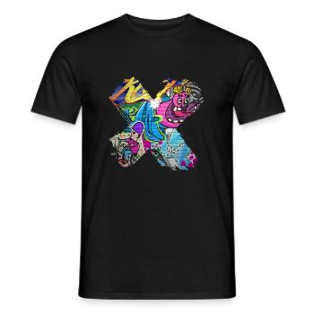 Graffiti-Stil Splash Hip Hop Farben Maler Farbe - Männer T-Shirt - Schwarz - Vorne - AI Model Male 178 light (178cm)