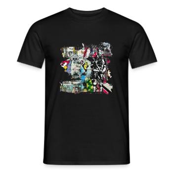 Graffiti-Stil Splash Hip Hop Farben Maler Farbe - Männer T-Shirt - Schwarz - Vorne - AI Model Male 178 light (178cm)