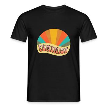 rétro-féminisme - T-shirt homme - noir - Devant - AI Model Male 178 light (178cm)