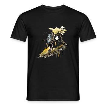 Beer hike in the mountains - Men's T-Shirt - black - Front - AI Model Male 178 light (178cm)