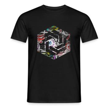 Hexagon-Programmierung Programmierer Codierung geometrisch - Männer T-Shirt - Schwarz - Vorne - AI Model Male 178 light (178cm)