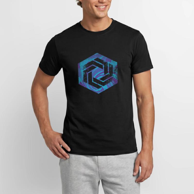 hexagon programming programmer coding geometric Men’s T-shirt