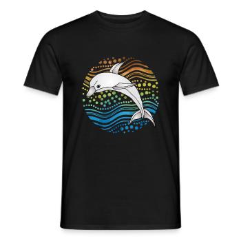 Dolphin - Men's T-Shirt - black - Front - AI Model Male 178 light (178cm)