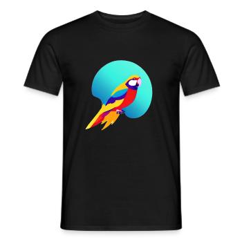 Budgerigar Bird owner Bird cockatiel - Men's T-Shirt - black - Front - AI Model Male 178 light (178cm)