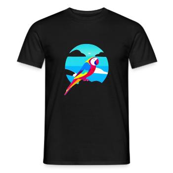 Budgerigar Bird owner Bird cockatiel - Men's T-Shirt - black - Front - AI Model Male 178 light (178cm)