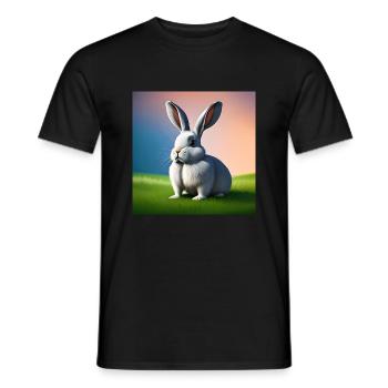 Rabbit in Sunset - Men's T-Shirt - black - Front - AI Model Male 178 light (178cm)