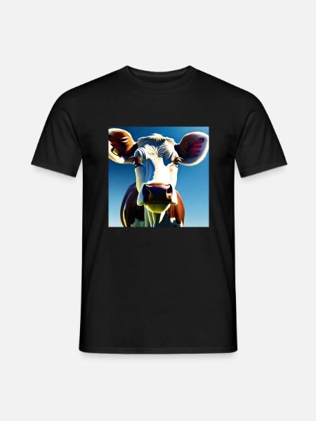 Braune und weiße Kuh - Männer T-Shirt - Schwarz