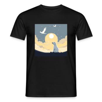 Hund im Himmel - Vierbeiner verlässt die Welt - Männer T-Shirt - Schwarz - Vorne - AI Model Male 178 light (178cm)