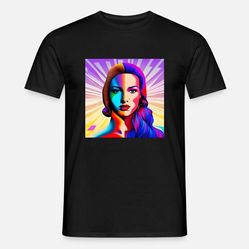 Schönes Pop-Mädchen - Männer T-Shirt - Schwarz
