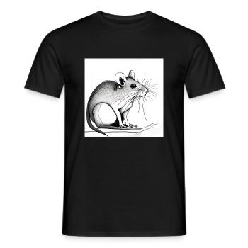 Ratte - Männer T-Shirt - Schwarz - Vorne - AI Model Male 178 light (178cm)