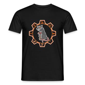 Rat Logo Cybus Zombie Halloween Undead - Men's T-Shirt - black - Front - AI Model Male 178 light (178cm)