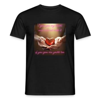 Ich schenke Dir mein Herz - Männer T-Shirt - Schwarz - Vorne - AI Model Male 178 light (178cm)