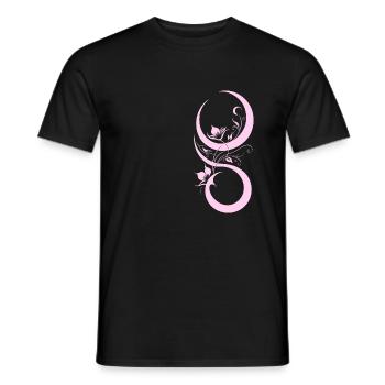 Pink flower and bow pattern - Men's T-Shirt - black - Front - AI Model Male 178 light (178cm)