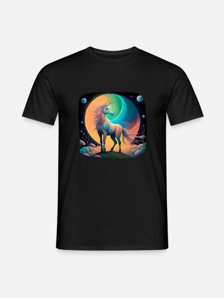 Fantasie Einhorn mystisch - Männer T-Shirt - Schwarz