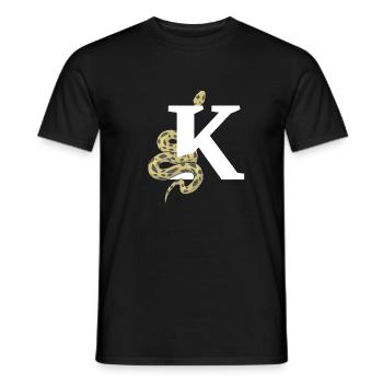 Letter k snake - Men's T-Shirt - black - Front - AI Model Male 178 light (178cm)