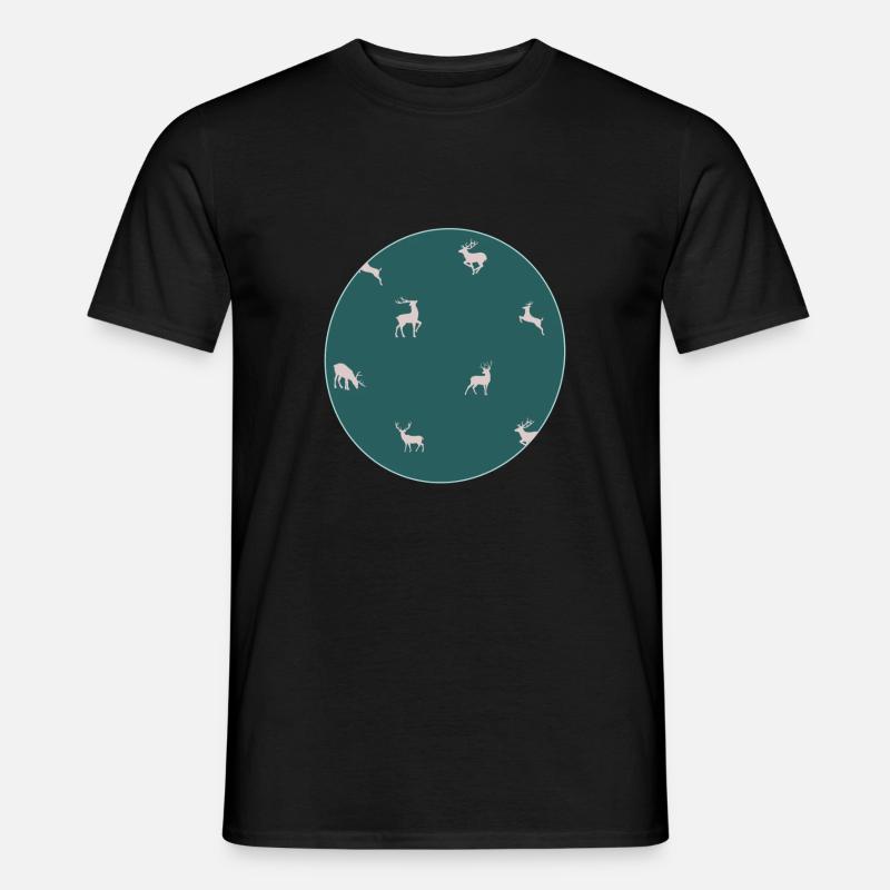 #patterncircledeer - Männer T-Shirt - Schwarz