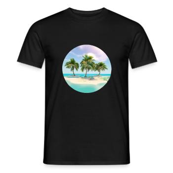 Sommerurlaub Strand Sonne Palmen Insel Palme - Männer T-Shirt - Schwarz - Vorne - AI Model Male 178 light (178cm)