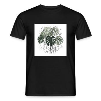 Hand-drawn Monstera plant - Men's T-Shirt - black - Front - AI Model Male 178 light (178cm)