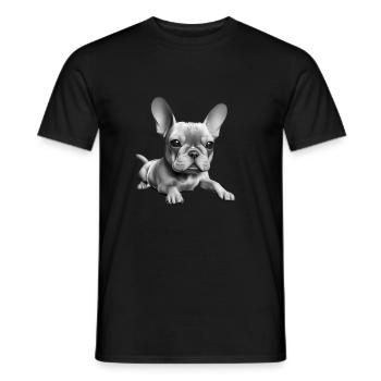 Chien bouledogue français Chien Chien Propriétaire - T-shirt homme - noir - Devant - AI Model Male 178 light (178cm)