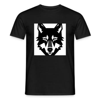 Wolf Shirt - Männer T-Shirt - Schwarz - Vorne - AI Model Male 178 light (178cm)