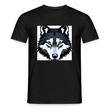 Wolf Shirt - Männer T-Shirt - Schwarz - Vorne - AI Model Male 178 light (178cm)