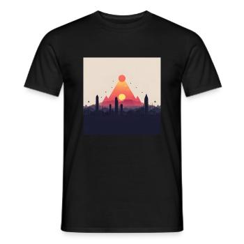 abstrakte Pyramide - Männer T-Shirt - Schwarz - Vorne - AI Model Male 178 light (178cm)
