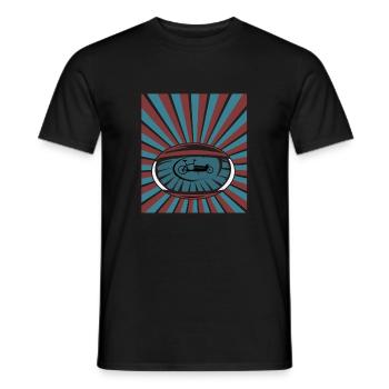 Cargo bike in the eye with beams - Men's T-Shirt - black - Front - AI Model Male 178 light (178cm)