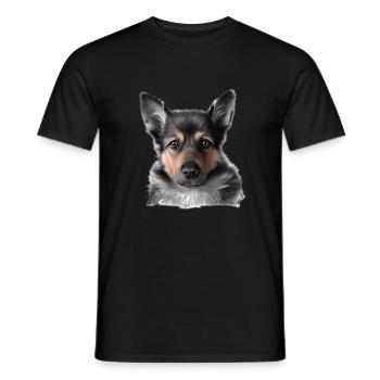 Chiot Berger Allemand Propriétaire Chien - T-shirt homme - noir - Devant - AI Model Male 178 light (178cm)