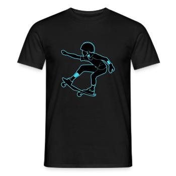 Skateboard Girl Boy - Men's T-Shirt - black - Front - AI Model Male 178 light (178cm)