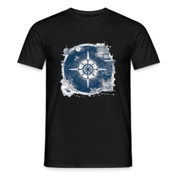 Old nautical chart - Men's T-Shirt - black - Front - AI Model Male 178 light (178cm)