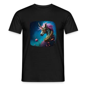 Licorne Cyberpunk - T-shirt homme - noir - Devant - AI Model Male 178 light (178cm)
