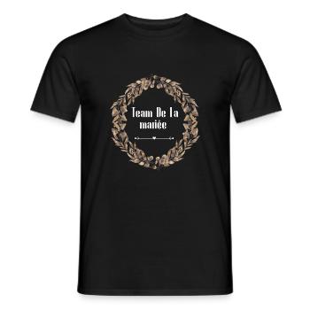 Team de la mariée floral - T-shirt homme - noir - Devant - AI Model Male 178 light (178cm)