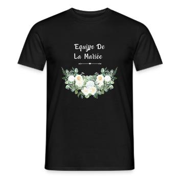 Équipe de la mariée floral - T-shirt homme - noir - Devant - AI Model Male 178 light (178cm)