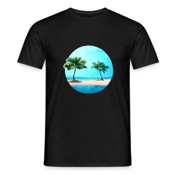 Sommerurlaub Insel Strand Palmen Sonne Palme - Männer T-Shirt - Schwarz - Vorne - AI Model Male 178 light (178cm)
