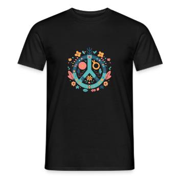 Peace and love - T-shirt homme - noir - Devant - AI Model Male 178 light (178cm)