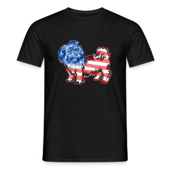 Shih Tzu Shih Tzu Flag - Men's T-Shirt - black - Front - AI Model Male 178 light (178cm)