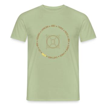 Tierkreiskreis Zwillinge - Männer T-Shirt - Sage - Vorne - AI Model Male 178 light (178cm)
